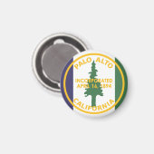 Aimant Drapeau de Palo Alto, Californie (Recto/Verso)