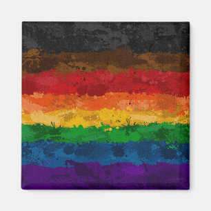Aimant Drapeau de peinture arc-en-ciel inclus
