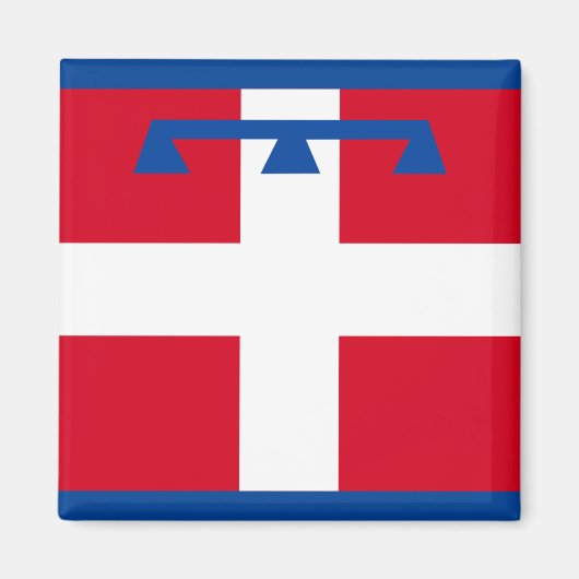Aimant Drapeau de Piemonte (Italie) (Devant)