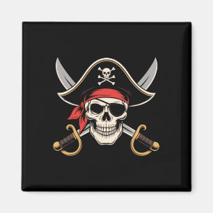 Aimant Drapeau de pirate de crâne Jolly Roger Halloween d