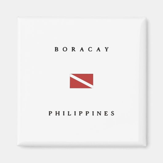 Aimant Drapeau de plongée Boracay Philippines (Devant)