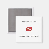 Aimant Drapeau de plongée de Puerto Plata République Domi (Recto/Verso)