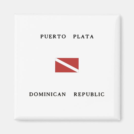 Aimant Drapeau de plongée de Puerto Plata République Domi (Devant)