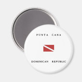 Aimant Drapeau de plongée de Punta Cana République Domini (Recto/Verso)