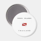 Aimant Drapeau de plongée de Surin Islands Thaïlande (Recto/Verso)