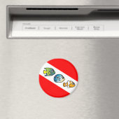 Aimant Drapeau de plongée mignon Scubadorable (In Situ (Lave-vaisselle))