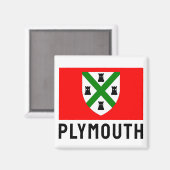 Aimant Drapeau de Plymouth (Angleterre) (Recto/Verso)
