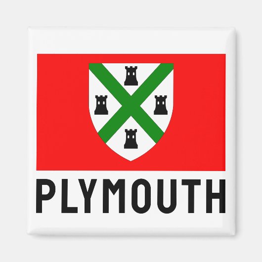 Aimant Drapeau de Plymouth (Angleterre) (Devant)