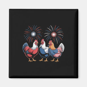 Aimant Drapeau De Poulet Usa Patriotique Poulets Adulte 4