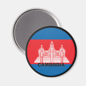 Aimant Drapeau de qualité de la Roundel du Cambodge (Recto/Verso)