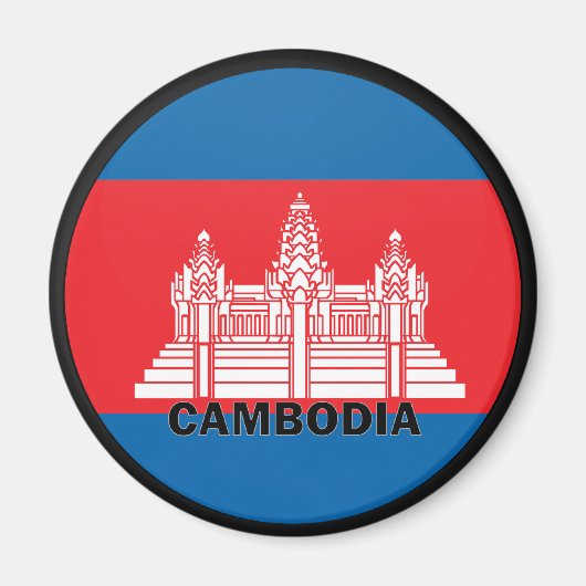 Aimant Drapeau de qualité de la Roundel du Cambodge (Devant)