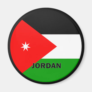 Aimant Drapeau de qualité de rondeau de la Jordanie