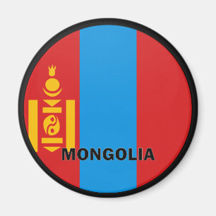 Aimant Drapeau de qualité de rondeau de la Mongolie