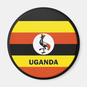Aimant Drapeau de qualité de rondeau de l'Ouganda