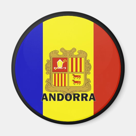 Aimant Drapeau de qualité Roundel Andorre (Devant)