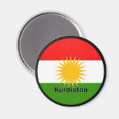 Aimant Drapeau de qualité Roundel Kurdistan (Recto/Verso)