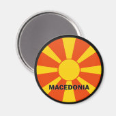 Aimant Drapeau de qualité Roundel Macédoine (Recto/Verso)