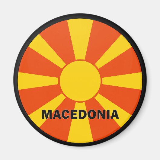 Aimant Drapeau de qualité Roundel Macédoine (Devant)