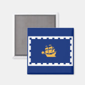 Aimant Drapeau de Québec (Québec, Canada) (Recto/Verso)