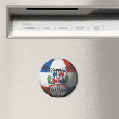 Aimant Drapeau de République Dominicaine Baseball couvert (In Situ (Lave-vaisselle))