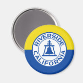 Aimant Drapeau de Riverside, Californie (Recto/Verso)