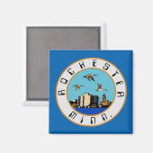 Aimant Drapeau de Rochester, Minnesota (Recto/Verso)