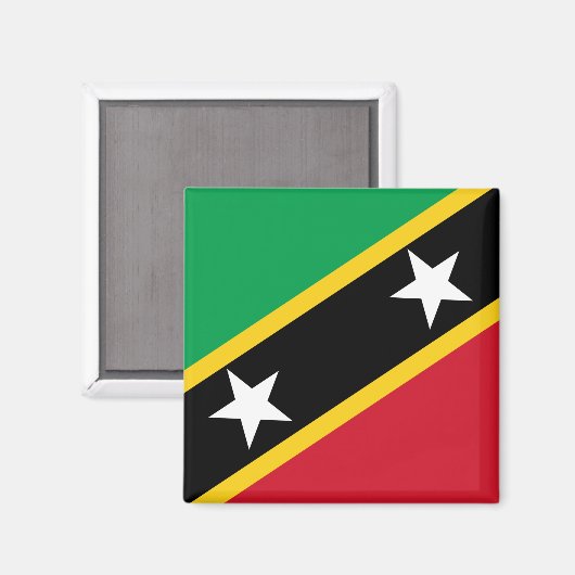 Aimant Drapeau de Saint-Kitts-et-Nevis (Recto/Verso)