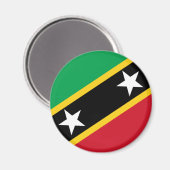 Aimant Drapeau de Saint-Kitts-et-Nevis (Caraïbes) (Recto/Verso)
