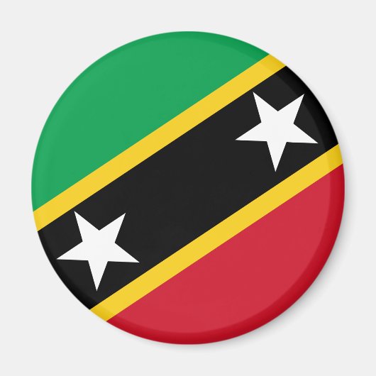 Aimant Drapeau de Saint-Kitts-et-Nevis (Caraïbes) (Devant)