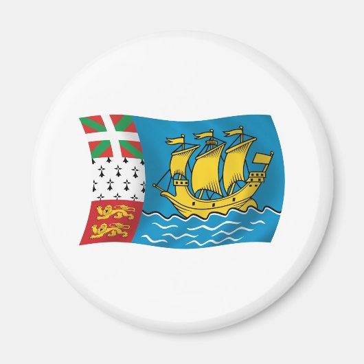 Aimant Drapeau de Saint-Pierre-et-Miquelon (Devant)