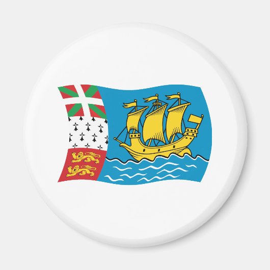 Aimant Drapeau de Saint-Pierre-et-Miquelon (Devant)