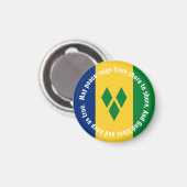 Aimant Drapeau de Saint-Vincent-et-les-Grenadines Hymne V (Recto/Verso)