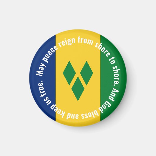 Aimant Drapeau de Saint-Vincent-et-les-Grenadines Hymne V (Devant)