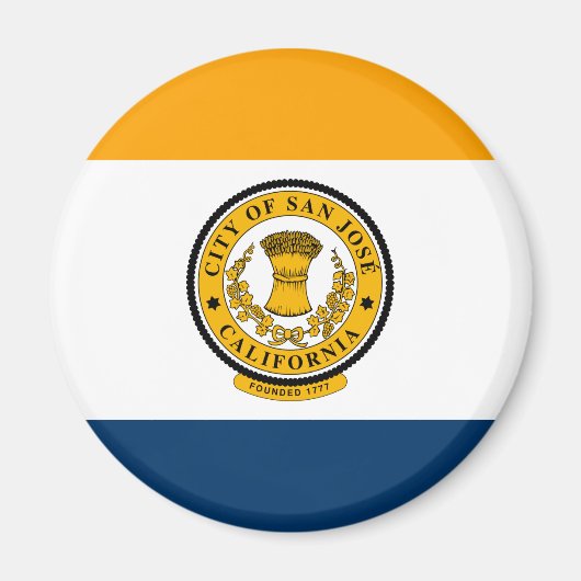 Aimant Drapeau de San Jose, Californie (Devant)