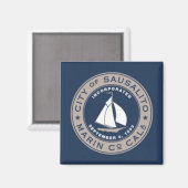 Aimant Drapeau de Sausalito, Californie (Recto/Verso)