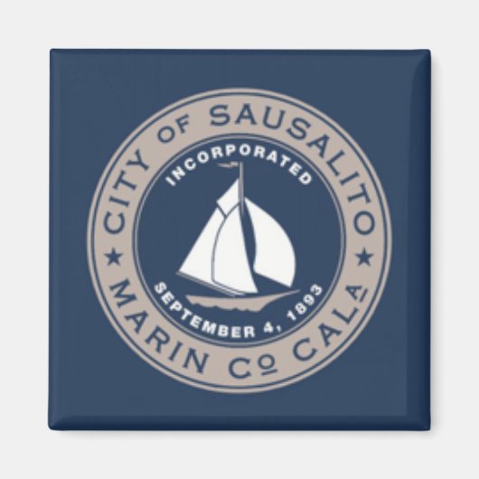 Aimant Drapeau de Sausalito, Californie (Devant)