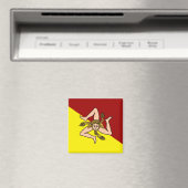 Aimant Drapeau de Sicile (Italie) (In Situ (Lave-vaisselle))