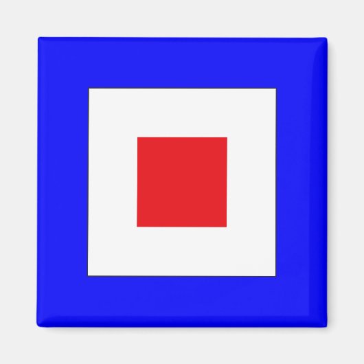 Aimant Drapeau de signalisation lettre W (Whiskey) (Devant)