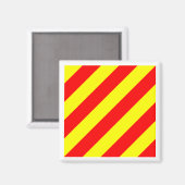 Aimant Drapeau de signalisation maritime international YA (Recto/Verso)