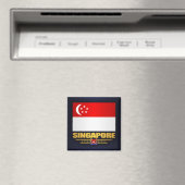 Aimant Drapeau de Singapour (In Situ (Lave-vaisselle))