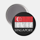 Aimant Drapeau de Singapour (Recto/Verso)