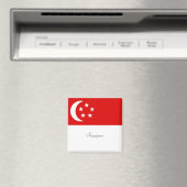 Aimant Drapeau de Singapour, étiqueté, (In Situ (Lave-vaisselle))