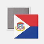 Aimant Drapeau de Sint Maarten (Recto/Verso)