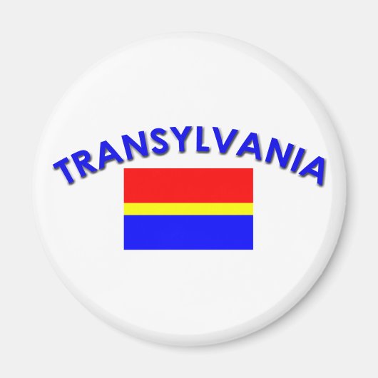 Aimant Drapeau de Transylvanie (avec inscription) (Devant)