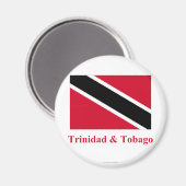 Aimant Drapeau de Trinité-et-Tobago portant le nom (Recto/Verso)