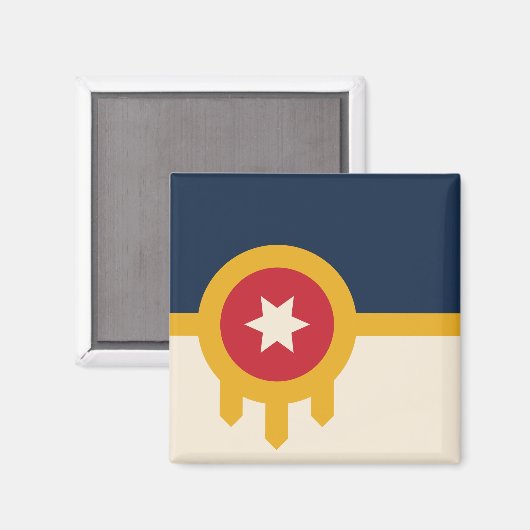 Aimant Drapeau de Tulsa (Oklahoma) (Recto/Verso)