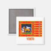 Aimant Drapeau de Veneto avec nom (Recto/Verso)