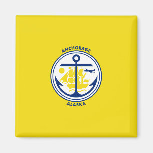 Aimant Drapeau de ville d'Anchorage (Alaska)