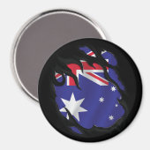 Aimant Drapeau déchiré d'Australie (Recto/Verso)