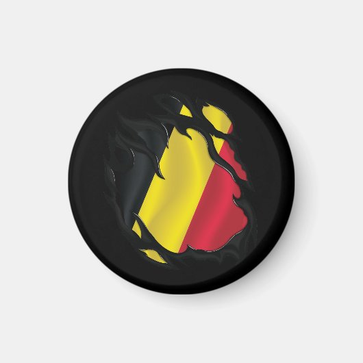 Aimant Drapeau déchiré de Belgique (Devant)